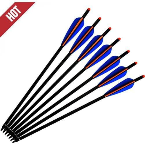 6 Pcs 16/18/20" Archery Fiberglass Arrows Shaft For Hunting Crossbow Bolts Archery Arrow Outdoor Shooting Free Shipping