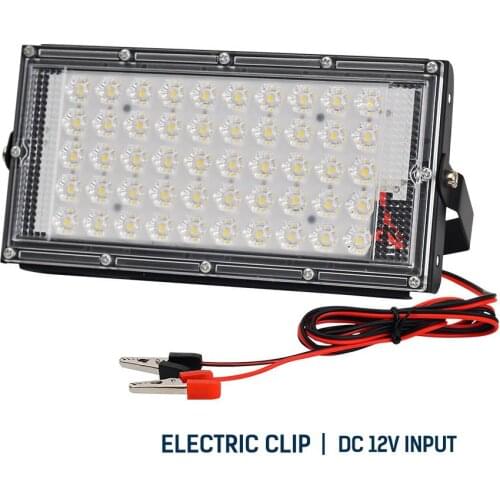 Crocodile Clip Led Flood Lights 50W DC12V LED Outdoor Lighting Spotlights Camping Lamp Industry Light Night Market Sporting Lamp