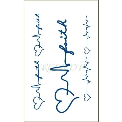 Waterproof Temporary Juice Tattoo Sticker Heart-beat Love Pattern Lasting Tattoos Flash Tatoo Fake Tatto Body Art for Men Women