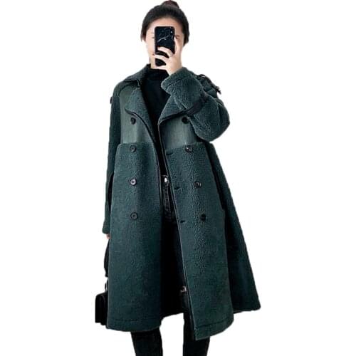 Natural Pure Real Fur Coat Genuine Leather Jacket Women Tops Female Jacket Korean Vintage Womens Fur Coat Autumn Winter ZT1602