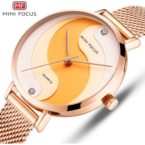 Women Watches MINIFOCUS Ladies Luxury Brand Wristwatches Womens Quartz Watch 8.5mm Ultra-thin Rosegold Clock Relogio Feminino