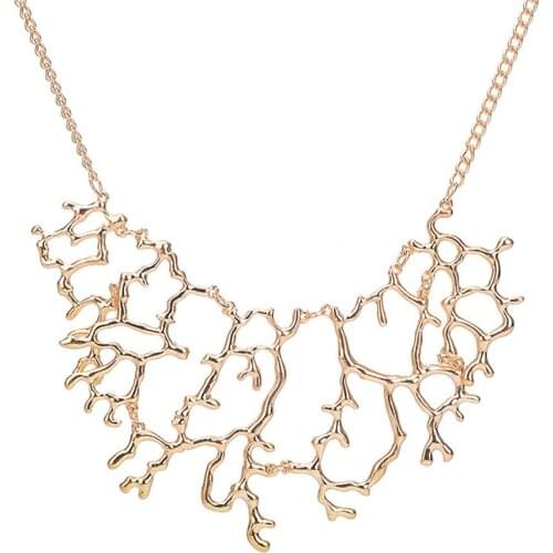 Maxi Bib Necklaces for Women Gold Silver Color Metal Chunky Statement Necklace Lady Female Fashion Jewelry