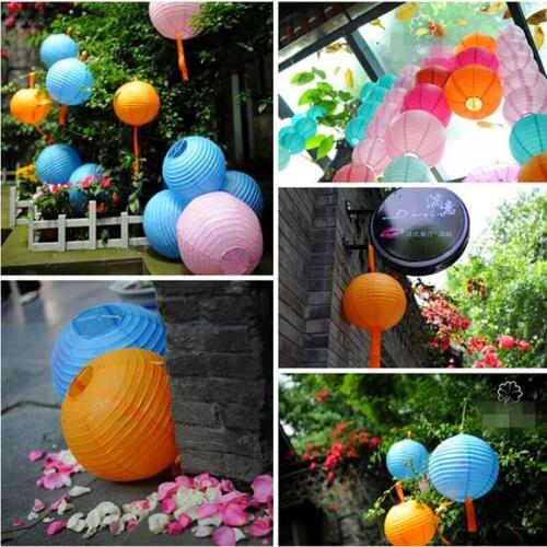 10Pcs/lot 16''40cm multicolor Chinese paper lantern round lamp Wedding decoration, festival decoration Lampion DIY gift for kids