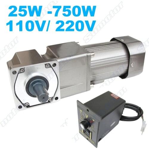200W variable induction motor AC 110V 220V low speed Electric bevel geared reducer box CW CCW Right angle 90 degree for Conveyer