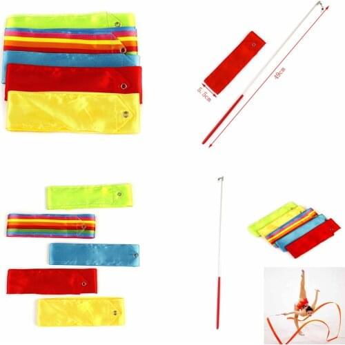 6m New Gym Dance Ribbon Stick Art Rhythmic Gymnastics Ballet Streamer Twirling Rod