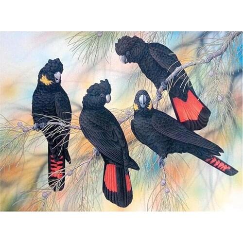 5D DIY diamond painting animal embroidery cross stitch Mosaic black birds sticker home decoration wall stickers handmade gift
