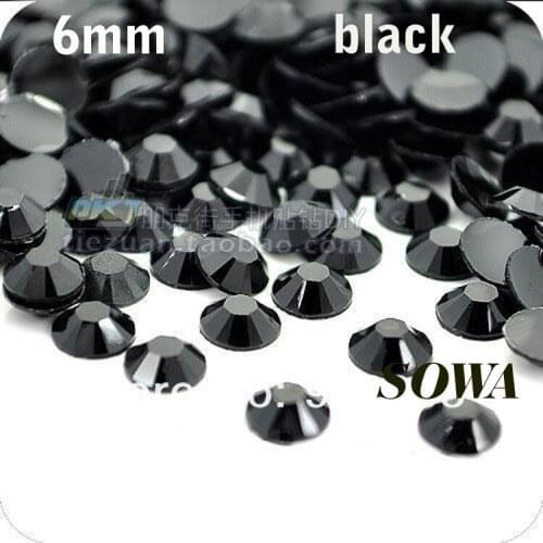 Free Shipping 500pcs/bag SS30 Size 6mm Black Color Resin Flatback beads,Nail Art beads,DIY Wedding Decoration