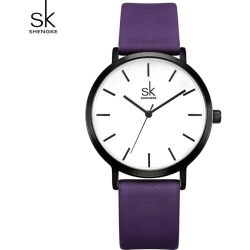 Shengke Change Color Creative Watchband Women Leather Wrist Watch Simple Clock Reloj Mujer 2019 New Ladies Quartz Watch #K8026