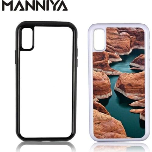 MANNIYA Blank Sublimation 2 in 1 TPU+PC Tough Dual Case for iphone X XS XR XS Max with Aluminum Inserts Free Shipping! 50pcs/lot