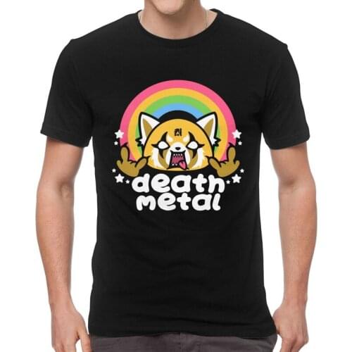 Death Metal Aggretsuko Aggressive Retsuko T Shirt Mens Cotton Print T-shirt Novelty Tshirt Short Sleeve Anime Manga Tee Top