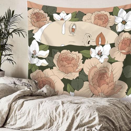 Tapestry Nordic Wall Decoration Character Background Ins Cloth Dormitory Fabric Hanging Tapisserie Bedside Bedroom House Layout