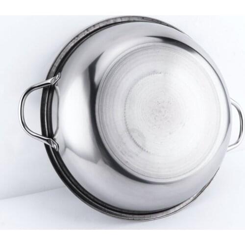 Hot Pot Stainless Steel Divided Extra Smaller Pot 2 Handle Cooking Kitchenware Pot Cooking Supplies 11 12 12.6 13.4 Inch A1