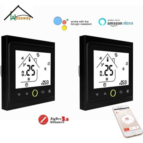 HESSWAY WIFI 70 Degree Thermostat Zigbee for Floor Heating Manifold,Water Heating,Electric Heating, Gas Heating Work with TUYA