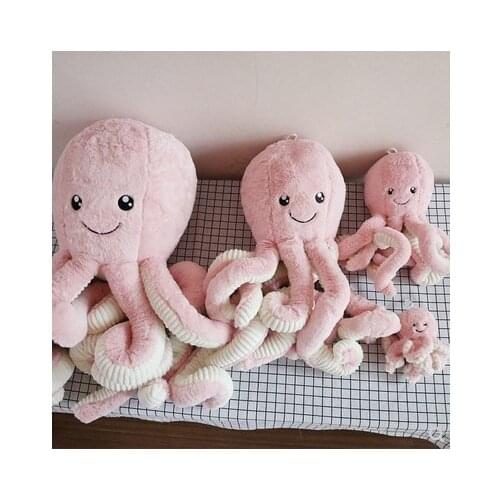80cm/60cm/40cm/18cm Super cute Simulation Plush Stuffed Toy Soft octopus Animal Home Accessories for children girlfrend gift