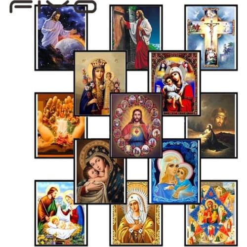 FIYO New 5D Crystal Diamond Painting DIY Religious Madonna Round Diamond Embroidery Home Decoration Christmas Gift
