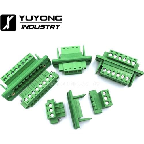 10sets/lot Pitch 3.81mm/5.08mm Through wall Welding-free Plug-in Terminal Block 2EDGWC / 15EDGWC