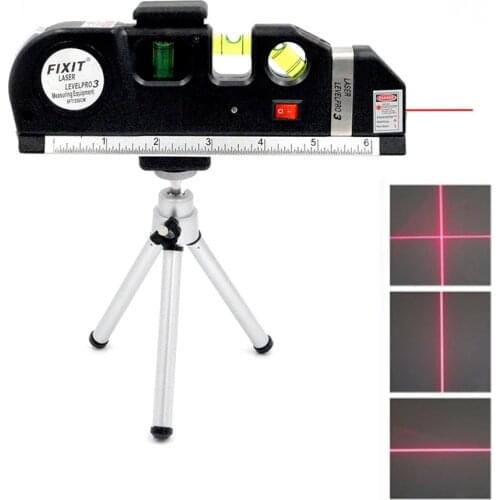 New Laser Levels 4 in 1 Cross Line Vertical Horizontal Lasers Ruler Adjusted Accurate 2 Lines with Tripod Optical Instruments