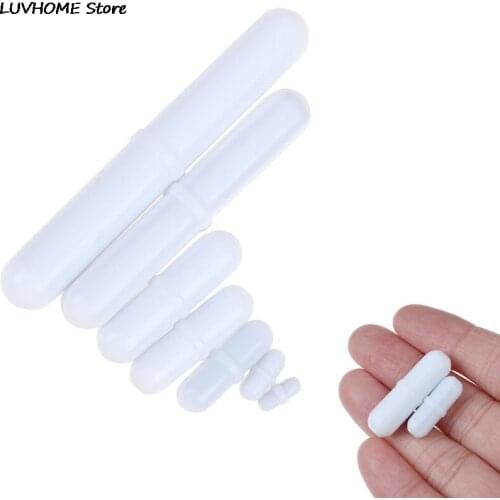 Hot! 1pc PTFE Magnetic Stirrer Mixer Stir Bar White Color Without Pivot Ring 7 Sizes