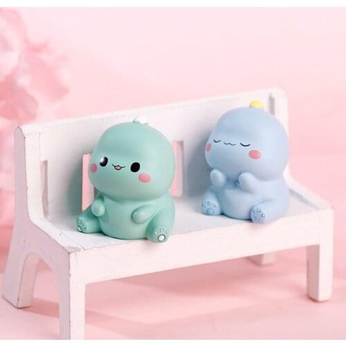 Cute Cartoon Dinosaur Resin Ornaments Animal Statues Sculpture Crafts Figure Home Office Desktop Decoration Children Toy Birthda