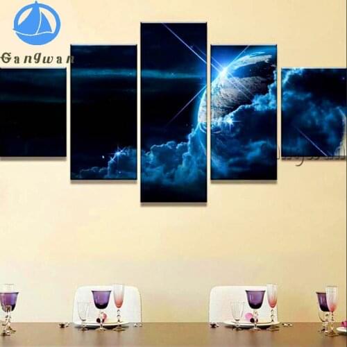 Diamond Embroidery Cosmic space Diy 5D Diamond Painting Cross Stitch "Planet spaceship landscape" Full Drill 5 pcs Home Decor