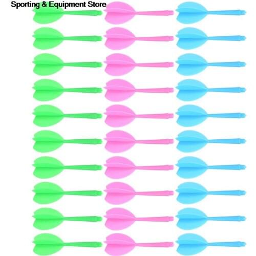 30 Pieces ABS Shaft Flight Set Red Yellow Blue Darts Replacement Accessories Durable Plastic Darts