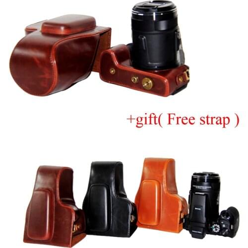 New PU Leather Video Camera case bag For Nikon Coolpix P900s P900 Camera Bag 3 color brown coffee black + Gift strap