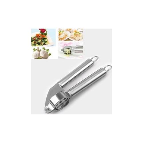 New Professional Stainless Steel Heavy Duty Garlic Pressing Kitchen Gadget Tool Garlic Garlic Labour-saving With hook ring