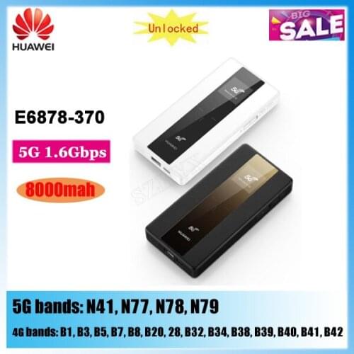 Original HUAWEI 5G WiFi E6878-370 8000mah Portable Mobile WiFi Hotspot Wireless Router Pocket WiFi Router PK E6878-870
