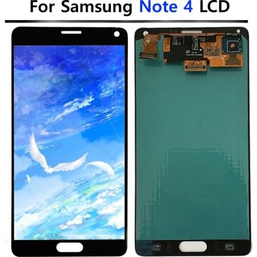 ORIGINAL 5.7'SUPER AMOELD Burn Shadow LCDs for Samsung Galaxy Note 4 N910T N910A LCD Display Touch Screen Digitizer Assembly