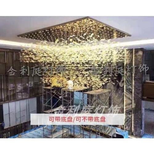 Customized Hall Hall Chandelier Hotel Lobby Light Maple Leaf Crystal Light Sales Office Sand Table Light Villa Project Light