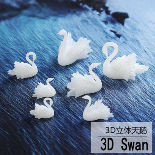 3D White Swan Decor Epoxy Resin Pendant Mini Stuff Jewelry Fillings Accessory DIY Charms Handmade Micro Land Mould Craft