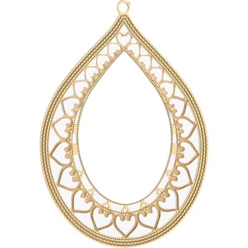 New style Stainless Steel Cross Charms gold Tone Hollow Out Flower Pendants For DIY Women Men Necklace