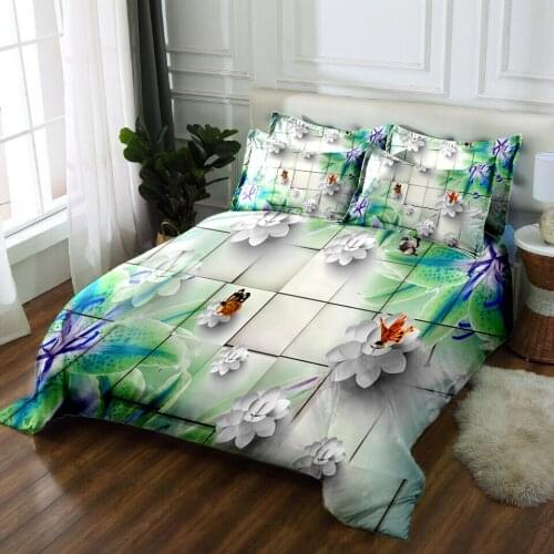 Twin size bedding for girls 3D bedsheet Duvet bed cover Pillowcase Twin king Queen Bed Linen Textiles Drop Ship Butterfly print