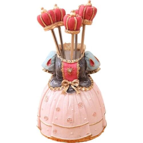 Court Dress Vintage Fruit Fork Stainless Steel Fruit Fork Childrens Creative Cute Fruit Fork Set Dessert Fork