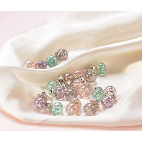 Transparent Gem Color Brooch Female Fashion Korean Jewelry Simple Clothes Fixed Small Buttons Scarf Bag Hat Pin Buckle Brooches