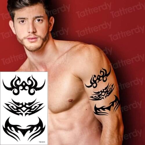 Sexy Totem Vine Neck And Waist Tattoo Water Transfer Sticker Removable Waterproof cool men kid Temporary Tattoo Body Art Sticker
