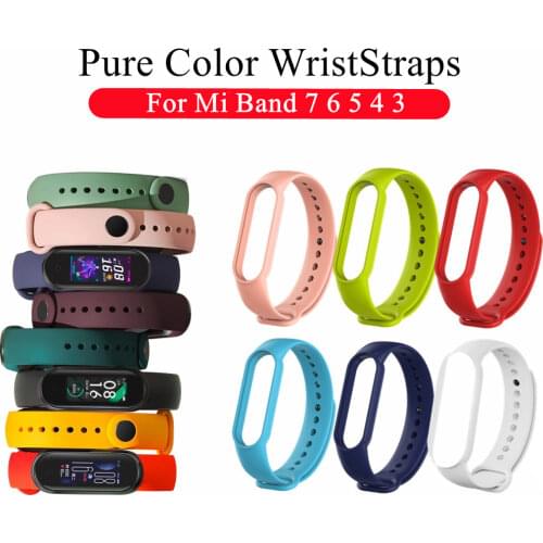 Silicone Replacement Strap For Mi Band 6 5 4 3 Soft Wristband Colorful Bracelet For Miband 5 4 Xiaomi Smartwatch Accessories