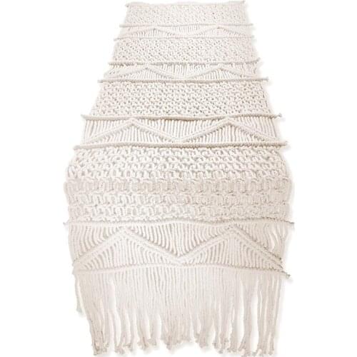 Macrame Table Runner 86 Inch Long,Boho Fall Table Runner for Bohemian Wedding Table,Cotton Table Runner Farmhouse Style
