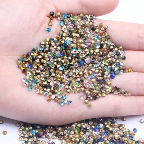 Ss11 2.8-2.9mm 1440pcs Many Colors To Choose Point Back Glass Rhinestones Round Glitter Beads For Jewelry Making DIY Supplies