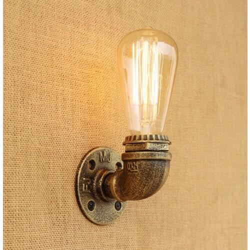 Steampunk Loft pipe retro wall lamp black brown bronze silver pipe wall lighting e27 lamp Faucet lamp Personality retro