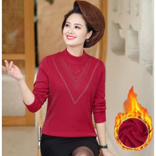 Warm Velvet Thick Tees Shirts Femme Winter Turtleneck Tops For Women Long Sleeve T Shirt Casual Slim 5XL Basic Pullover 2021