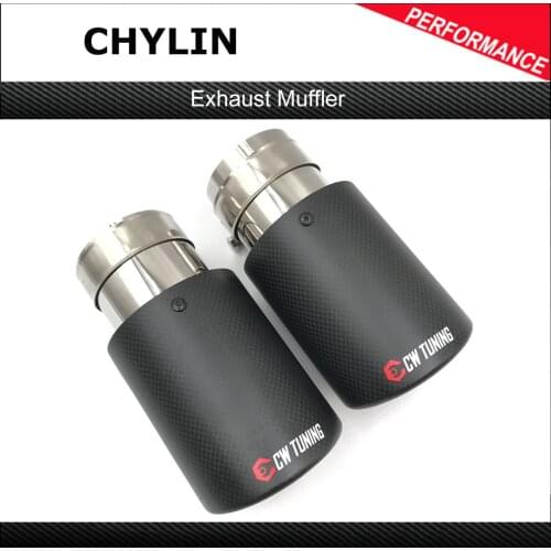 A Piece Carbon Muffler Tip Exhaust System Matte Universal Crimping Stainless Sandblasting Exhaust Pipe Mufflers For Ak