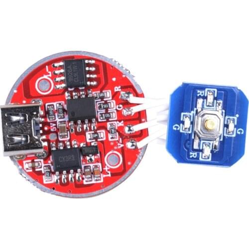 Type C USB Charge Port 26mm 2.5V-4.2V Stepless Dimming Driver Board with Switch for T6 L2 L3 3V XHP50 LED Flashlight Lamp