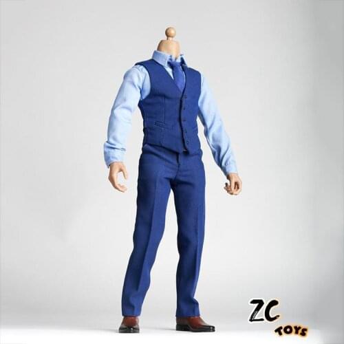 In Stock Mens Suit Shirt Suit 1/6 Scale Leather Shoes Tie Set BVS Big Ben Special Suit Spot For 12-Inch Male Body