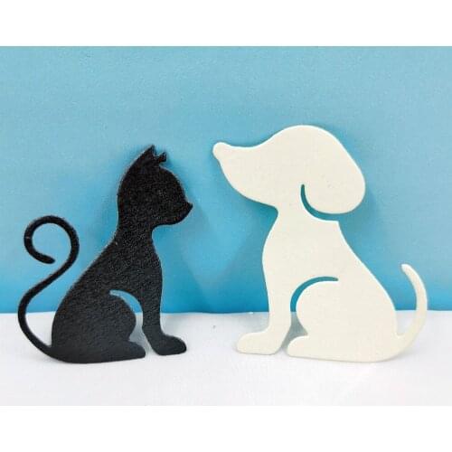 Cat And Dog Metal Cutting Dies Scrapbooking Embossing Folders for Card Making Craft DIY Clear Stamps and Slimline Die Cut Molds