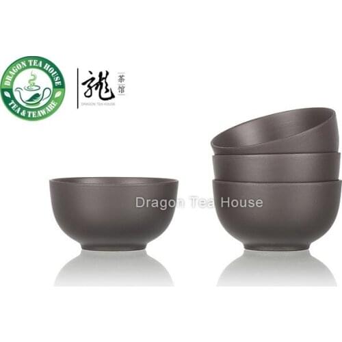 Yixing Zisha Clay Black Kung Fu Teacup 20ml 0.7oz 4pcs