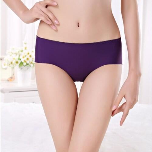 VU082 High Waist Panties Ice Silk Women Underwear Comfortable Seamless Briefs Elastic Ladies Lingerie Plus Size
