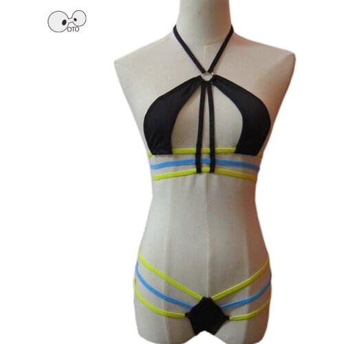 Women Sexy G String Micro Bikini Set Extreme Costumes Lingerie Multi Rope Halter Swimsuit Swimwear Beachwear Sunbath Bathingsuit