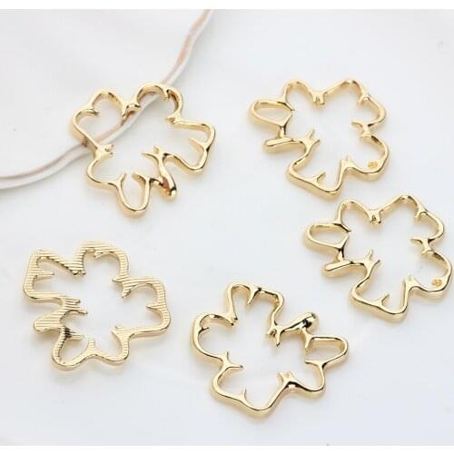 Zinc Alloy Golden Charms Geometric Irregularity Connector 6pcs/lot for DIY Designer Charms for Bangles Wholesale Nickel Free
