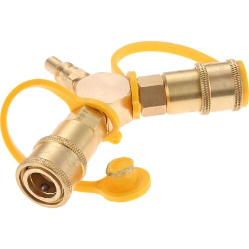 1/4inch RV Propane Quick Connect Y Splitter Adapter